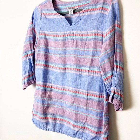 TOMMY BAHAMA • Women’s Linen Striped Lightweight Blouse Size Large - Picture 3 of 5